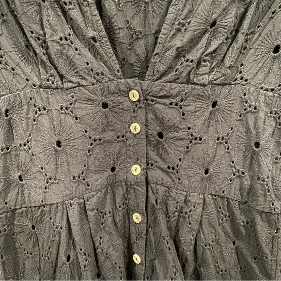 ViX Paula Hermanny Swim Coverup Crochet Floral Mini Dress Sheer Black Small - Picture 3 of 7